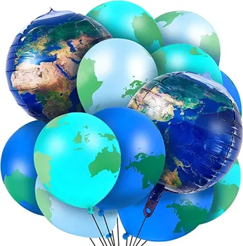 14 adet Dünya Haritası Balonlar Emeklilik Seyahat Festivali Parti Dekor Dünya Balonlar Dünya Günü için Okula Dönüş Dekorasyon Malzemeleri