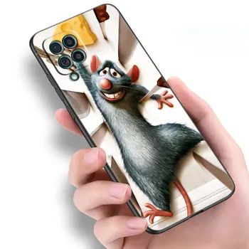 Disney Ratatouille Siyah Kılıf Samsung Galaxy A53 A52S A73 A12 A13 A72 A32 A33 A22 A23 5G A21S A31 A50 A51 A70 A71 Kapak