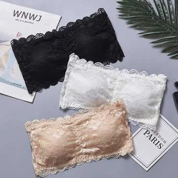 Kadın Tüp Üst Seksi Dantel İç Çamaşırı Görünmez Push Up Bralette Dikişsiz Straplez Sütyen Bayan İç Çamaşırı Yaz Göğüs Sarar 2021 Yeni