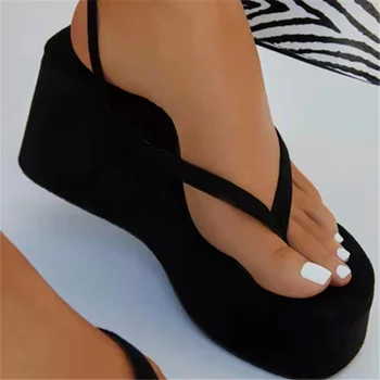 Seksi Kadın Sandalet Metal Zincir Yaz Gladyatör Platformu Klip Ayak Bileği Kayışı Kama Sandalet Bayan Ayakkabıları Kadın Moda Sandalias