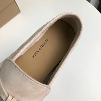 2022 Klasik Süet düz ayakkabı Kadınlar Loafer'lar Üzerinde Kayma Deri Saçak Dekor günlük ayakkabılar Yaz Yürüyüş Katır Bahar Kadın Ayakkabı