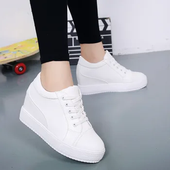 Yeni Beyaz Gizli Kama Topuklu Ayakkabı rahat ayakkabılar Kadın Yüksek platform ayakkabılar kadın Yüksek Topuklu Takozlar Ayakkabı Womenbn