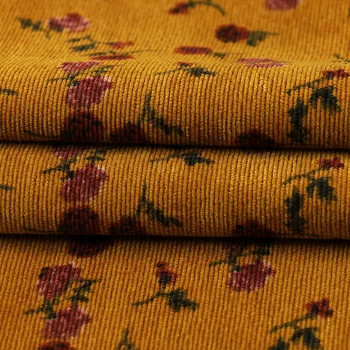 100 * 150CM Kadife kumaş küçük çiçek Polyester baskı kumaş moda kadın elbise DIY giyim el yapımı Dikiş kapitone Bagaj