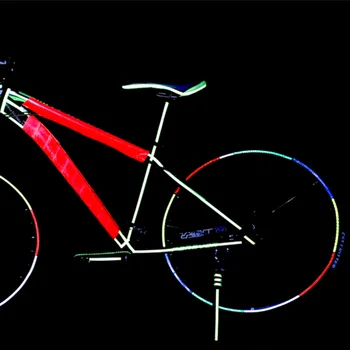 Deemount Bisiklet Yansıtıcı Etiket 3M * 5CM Işığa Duyarlı Düz Şerit Reflektör Görsel Uyarı Figürleri Güvenli Bisiklet 3