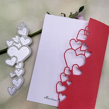Aşk kalp dekoratif kenar DIY Zanaat Metal Kesme Die Karalama Defteri Kabartmalı Kağıt Kartı Albümü Zanaat Şablon şablon Kalıpları