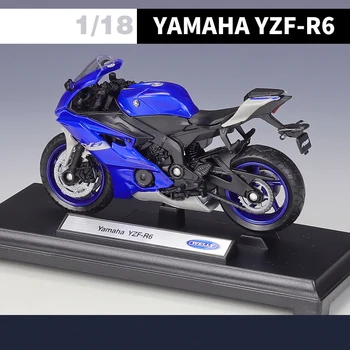 WELLY 1: 18 Yamaha YZF-R6 alaşım kalıp Döküm Motosiklet Modeli Oyuncak Araç Koleksiyonu Autobike Off Road Autocycle Oyuncak Araba