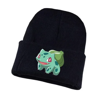 Anime Pokemon Etrafında Cosplay Örme Şapka Öğrenci Spor Rahat Şapka Karikatür Pikachu Kış Sıcak Şapka noel hediyesi 0