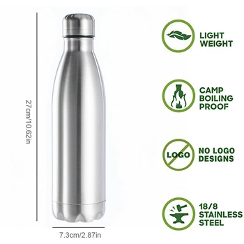 500/1000ml Paslanmaz Çelik Su Şişesi Taşınabilir BPA ücretsiz Su içme suyu şişesi Spor Salonu Spor Bisiklet Drinkware Spor Şişe