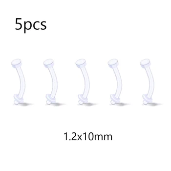 Temizle Piercing Tutucu Septum Burun Çıtçıt Esnek Dudak Kulak Burun Hoop Dil Halkaları Meme Halkası Daith Küpe Plastik Endüstriyel