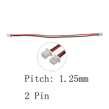 Mikro JST 1.25 mm 2 Pin Dişi dişi fiş konnektörü Pitch 1.25 mm 2P Terminal Konnektörleri Tel Kablolar İle 10/15/20 / 30CM 2
