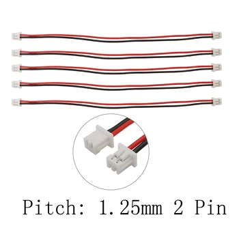 Mikro JST 1.25 mm 2 Pin Dişi dişi fiş konnektörü Pitch 1.25 mm 2P Terminal Konnektörleri Tel Kablolar İle 10/15/20 / 30CM 3