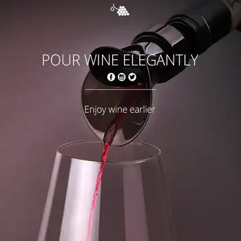 2 in 1 Havalandırıcı Pourer Kırmızı şarap Bar Aksesuarları Çiçek Şekli Dökme Sürahi Silikon Şarap Taze Tutmak Mühür şişe tıpası 0
