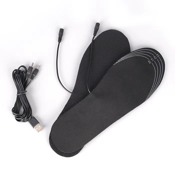 1 Çift Şarj Edilebilir elektrik pili İsıtıcı Ayakkabı İsıtıcı Kış Sıcak Tutmak Elektrikli Termal Astarı USB Isıtmalı Tabanlık 1