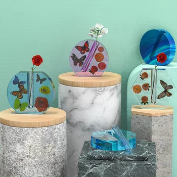 DIY test tüpü Vazo silikon kalıp Düzensiz Vazo Yetiştirme Buket Su Çim Kristal Uv Epoksi Alçı Reçine Kalıp Dekorasyon 3