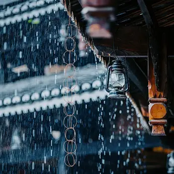 Yağmur Zincirleri Oluklar için Dekoratif Yağmur Charm Görsel İşitme Keyfi Drenaj Fonksiyonu için Yedek Oluk İniş Boruları 0