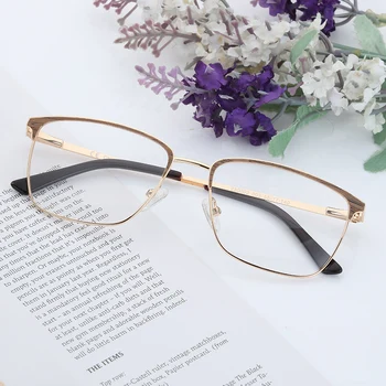 ZENOTTIC Erkekler Alaşım Kare Gözlük Çerçeve Iş Tarzı Reçete Gözlük Optik Gözlük Miyopi Gözlük 3