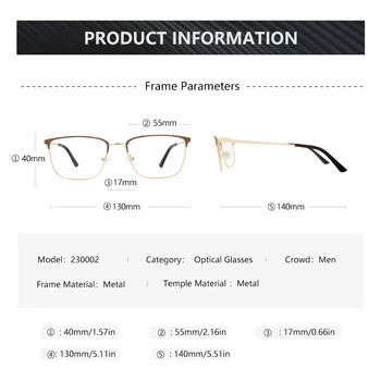 ZENOTTIC Erkekler Alaşım Kare Gözlük Çerçeve Iş Tarzı Reçete Gözlük Optik Gözlük Miyopi Gözlük 5