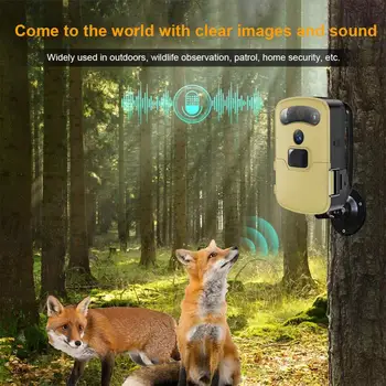 HC901 WiFi Açık Avcılık Kamera GÜNEŞ PANELI Enerjili Trail Tuzak Kamera Gece Görüş Su Geçirmez Oyun Yaban Hayatı Kameralar Monitör 3