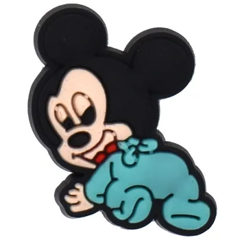 17 Stil Disney ayakkabı tokası Tek Satış 1 adet Karikatür Çevre Aksesuarları Mickey Mouse Minnie PVC Ayakkabı Takılar Süslemeleri Oyuncaklar