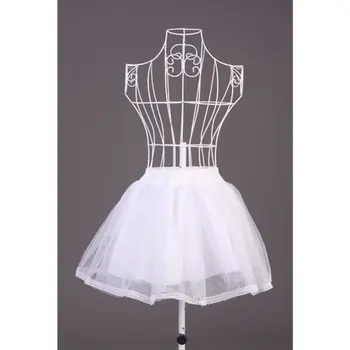 U90E Kadın Kızlar Çift Katmanlar Katı Renk Kısa Tül Petticoats Elastik Kemer Bir Çizgi Örgü Jüpon Crinolines Elbise