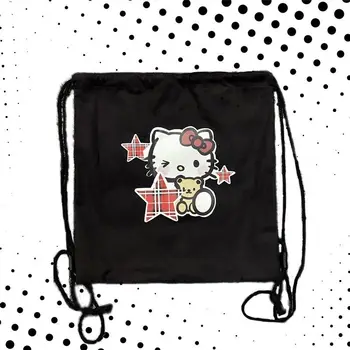 Kadınlar için Kawaii Basit Okul üniversite öğrencileri için sırt çantası Sanrio Hello Kitty Çantası Sırt Çantası Kanvas Çanta Y2g İpli Çanta 1