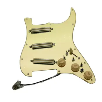 Altın ayna Stratocas gitar Manyetikler tam yüklü pickguard Humbucker Manyetikler Çok Fonksiyonlu push-pull tek kesim anahtarı