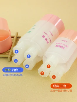 Taşınabilir Açık Seyahat şişeleri 3 in 1 ve 4 in 1 Yıkama durumda Kozmetik tutucu Parfüm Sprey Şişesi duş şampuanı Jel saklama kutusu 0