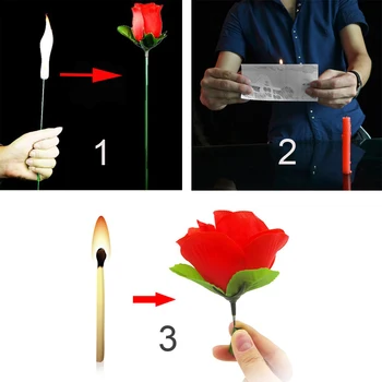 3 Adet Yangın Gül Çiçek Sahne Sihirli Hileler Magia Oyuncaklar 4