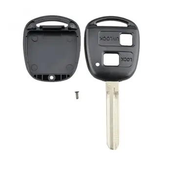 2 Düğmeler TOY43 Bıçak Araba Uzaktan Anahtar Kabuk Kauçuk düğme pedi için Fit Toyota Yaris / Prado / Tarago / Camry / Corolla 0