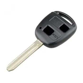 2 Düğmeler TOY43 Bıçak Araba Uzaktan Anahtar Kabuk Kauçuk düğme pedi için Fit Toyota Yaris / Prado / Tarago / Camry / Corolla 2