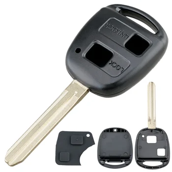 2 Düğmeler TOY43 Bıçak Araba Uzaktan Anahtar Kabuk Kauçuk düğme pedi için Fit Toyota Yaris / Prado / Tarago / Camry / Corolla 3
