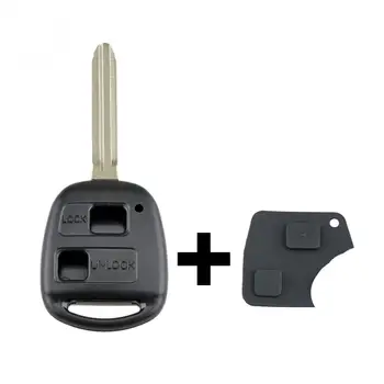2 Düğmeler TOY43 Bıçak Araba Uzaktan Anahtar Kabuk Kauçuk düğme pedi için Fit Toyota Yaris / Prado / Tarago / Camry / Corolla 4