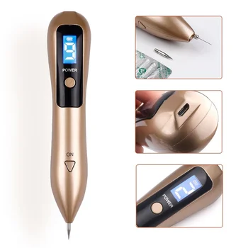 9 seviye Lazer plazma kalemi Köstebek Kaldırma Karanlık Nokta Sökücü LCD Cilt Bakımı Tükenmez kalem Cilt Siğil Etiketi Dövme Temizleme Aracı Güzellik Bakım