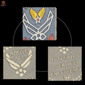 ABD Emekli Hava Kuvvetleri Her Şeyden Önce Bütünlük Hizmeti Mükemmel Onur Bronz El kazınmış Koleksiyon Mücadelesi Coin 0