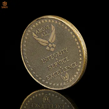 ABD Emekli Hava Kuvvetleri Her Şeyden Önce Bütünlük Hizmeti Mükemmel Onur Bronz El kazınmış Koleksiyon Mücadelesi Coin 1