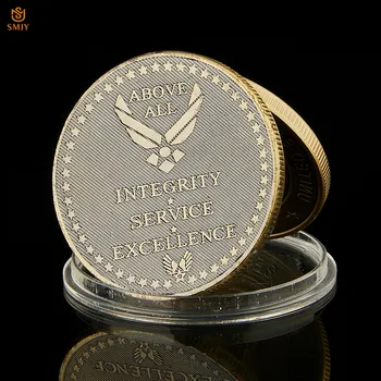 ABD Emekli Hava Kuvvetleri Her Şeyden Önce Bütünlük Hizmeti Mükemmel Onur Bronz El kazınmış Koleksiyon Mücadelesi Coin 5