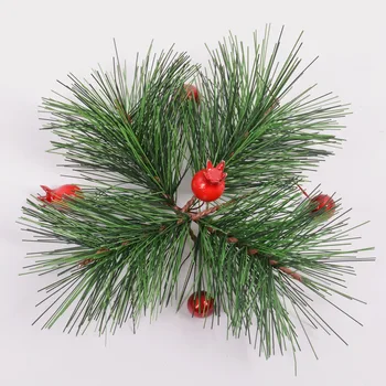 30 adet / grup Yapay bitki Yeşil Çam İğnesi Şube Noel ağacı dekorasyon El Sanatları DIY Çelenk Hediyeler Dekorasyon Sahte Bitkiler 0