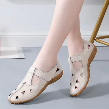 SNURULAN Yeni Kadın Sandalet Düz küçük beyaz ayakkabı Kadın Rahat Platformu Bayanlar Vintage Sandalet Ayakkabı Dropshipping Zapatos 3