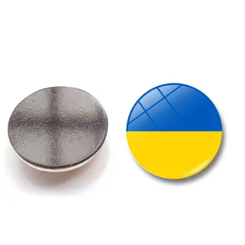 Ukrayna Zaman Mücevher Manyetik buzdolabı mıknatısı Mıknatıs Ulusal Bayrak Toptan Yaratıcı Hatıra Kristal cam buzdolabı mıknatısı 25mm 3