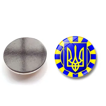 Ukrayna Zaman Mücevher Manyetik buzdolabı mıknatısı Mıknatıs Ulusal Bayrak Toptan Yaratıcı Hatıra Kristal cam buzdolabı mıknatısı 25mm 5