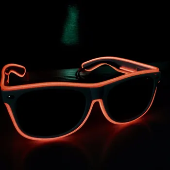 LED Glow gözlük Neon parti yanıp sönen gözlük EL tel parlayan aydınlık Bril yenilik hediye Glow güneş gözlüğü parlak ışık malzemeleri 0