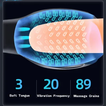 20 Hızları Vibratör mastürbasyon kupası Erkekler için Erkek Masturbator Otomatik Oral Climax Glans Teşvik Masaj Seks Oyuncakları Yetişkinler için 1
