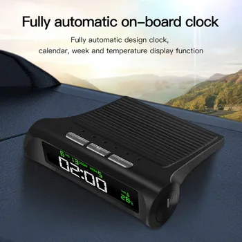 Termometre Takvim Araba Saati 1 adet ABS + PC Yepyeni Yüksek Kaliteli Çok Fonksiyonlu Araba elektronik saat Araba Saati