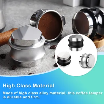 Toz Çekiç Coffeeware Ev Gereçleri Kahve Sabotaj Metal Dağıtıcı Kompakt Boyutu Tesviye Aracı Parlak Siyah 53.3