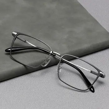 POVICH Moda Saf Titaniun Erkekler Gözlük Çerçeve İş Optik Reçete Gözlük Miyopi Hipermetrop Erkek Tam Gözlük 3