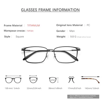 POVICH Moda Saf Titaniun Erkekler Gözlük Çerçeve İş Optik Reçete Gözlük Miyopi Hipermetrop Erkek Tam Gözlük 4