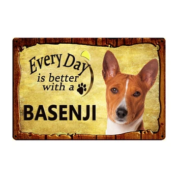 Her Gün Daha İyi Bir Pet Vintage Metal Işaretleri Bar Cafe Ev Pet Shop Duvar Dekor Akita Boston Terrier Basenji Poster ZSS24