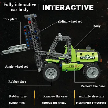 Yeni Şehir Mühendisliği Forklift Oyuncaklar 467 ADET Kaldırma Forklift Yapı Taşları MOC Modeli çocuk DIY Eğitici Oyuncaklar Hediye