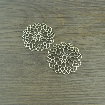 5 adet vintage Tibet Gümüş Kaplama çiçek Takılar Metal Kolye Takı Yapımı için DIY El Yapımı Zanaat 27 * 25mm Q136