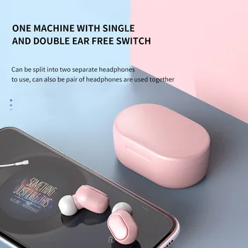 1 adet mini Sevimli kablosuz bluetooth kulaklık 5.0 Kulaklık Yarı Kulak Karikatür Kulaklık Akıllı Dokunmatik Kontrol Hifi Ses kız için